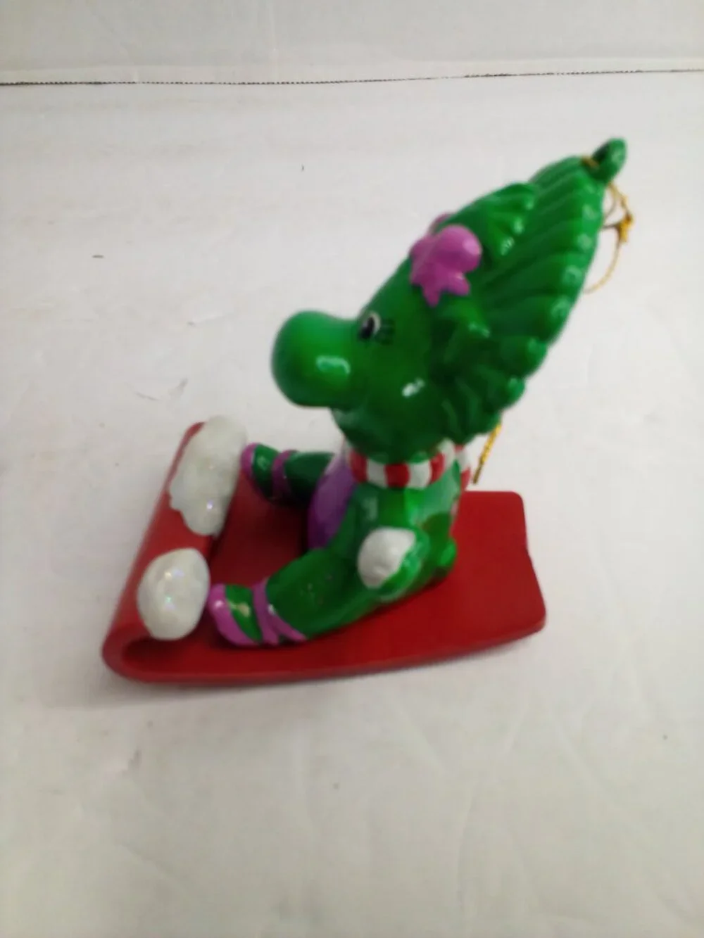 Baby Bop Sledding Christmas Ornament Plastic Barney 2000 Lyons Partnership